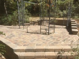 Roman stone paver wall retaining wall auburn ca